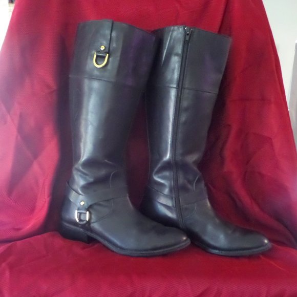 Ralph Lauren Shoes Ralph Lauren Mesa Black Leather Riding Boots